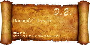 Daragó Ervin névjegykártya