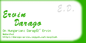ervin darago business card